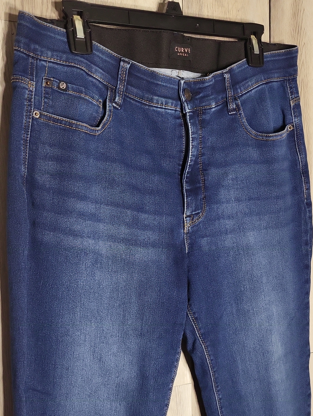 Curve Appeal Womens 14/32 Ankle Jeans Tapered Leg Figure Friendly Stretch - Picture 4 of 8